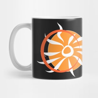 Circular sun symbol in orange tones Mug